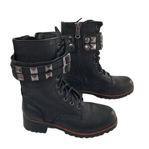 KLR Blake Black Leather Studded Moto Boot size 6
